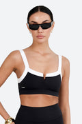 SuperSculpt Two Tone V Notch Sports Bra