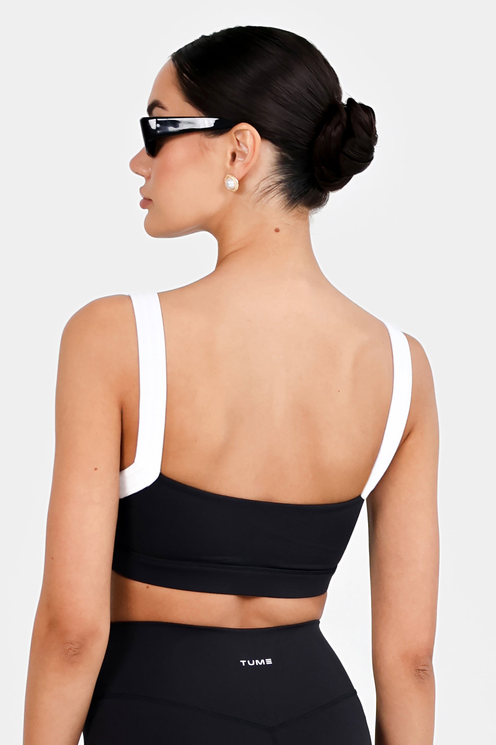 SuperSculpt Two Tone V Notch Sports Bra