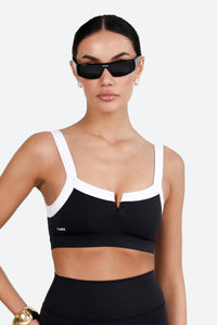 SuperSculpt Two Tone V Notch Sports Bra