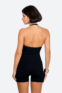SuperSculpt Two Tone Halter Neck Bodysuit